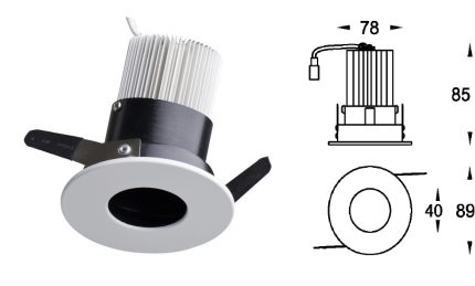 CEILING RECESSED DIRECTIONAL GHOST 360 LED 12W 6000K 25 D WHITE IP 20
