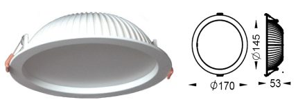 CEILING RECESSED FIXED SUN MAXX LED 15W 6000K 110 D WHITE IP 20 LARGE